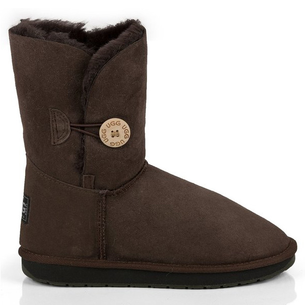 Single Button UGG Boots Chocolate